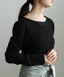 Sawa a la mode（サワアラモード）の「立体シャーリングショルダータックカットソー（Tシャツ/カットソー）」