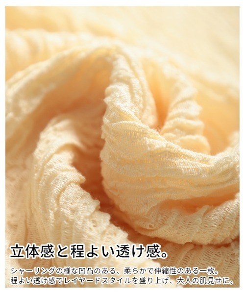 Sawa a la mode（サワアラモード）の「立体シャーリングショルダータックカットソー（Tシャツ/カットソー・レディース・ブラック/グレー/イエロー・FREE）」の18枚目の写真