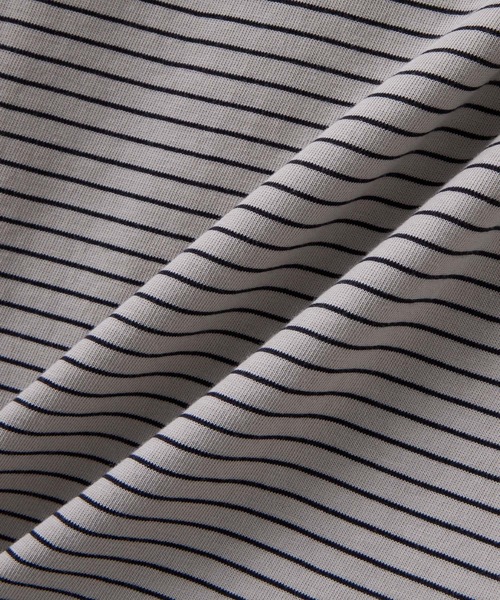 SLICK(スリック)の「【SLICK/スリック】30/2 Micro Border Drawstring T-Shirt/マイクロボーダードローストリングTシャツ/オーバーサイズ シルエット(Tシャツ/カットソー・メンズ・スミクロ/アイボリー/ブラック系その他・2/1/3)」の18枚目の写真
