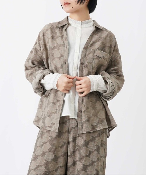 LUCA/LADY LUCK LUCA（ルカ/レディラックルカ）の「LC/LLL シアージャガードシャツ【セットアップ可】（シャツ/ブラウス・レディース・カーキ/グレー/ブラウン・FREE）」の12枚目の写真