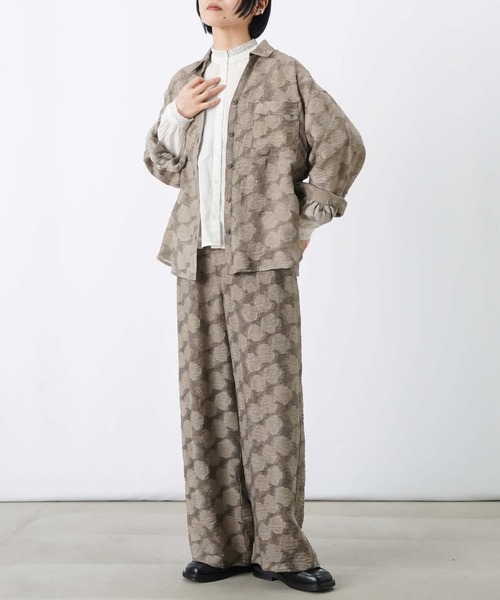 LUCA/LADY LUCK LUCA（ルカ/レディラックルカ）の「LC/LLL シアージャガードシャツ【セットアップ可】（シャツ/ブラウス・レディース・カーキ/グレー/ブラウン・FREE）」の13枚目の写真