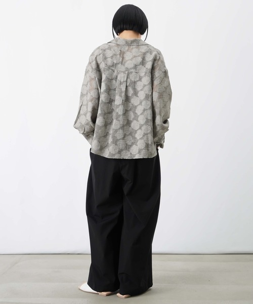 LUCA/LADY LUCK LUCA（ルカ/レディラックルカ）の「LC/LLL シアージャガードシャツ【セットアップ可】（シャツ/ブラウス・レディース・カーキ/グレー/ブラウン・FREE）」の7枚目の写真