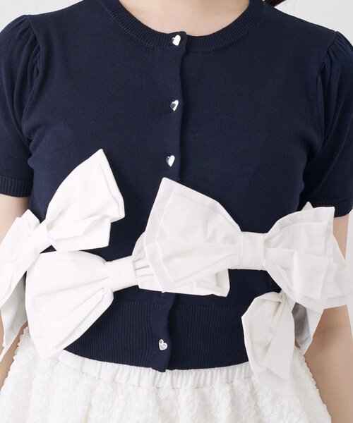 OLIVE des OLIVE(オリーブデオリーブ)の「【Belle Charme】Many Ribbon Cardigan(カーディガン/ボレロ・レディース・ネイビー/ブラック/トップグレー・FREE)」の10枚目の写真