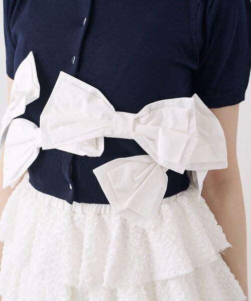 OLIVE des OLIVE(オリーブデオリーブ)の「【Belle Charme】Many Ribbon Cardigan(カーディガン/ボレロ・レディース・ネイビー/ブラック/トップグレー・FREE)」の11枚目の写真