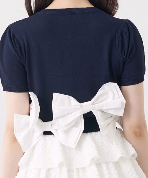OLIVE des OLIVE(オリーブデオリーブ)の「【Belle Charme】Many Ribbon Cardigan(カーディガン/ボレロ・レディース・ネイビー/ブラック/トップグレー・FREE)」の12枚目の写真