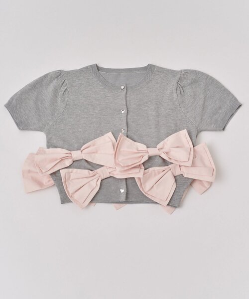 OLIVE des OLIVE(オリーブデオリーブ)の「【Belle Charme】Many Ribbon Cardigan(カーディガン/ボレロ・レディース・ネイビー/ブラック/トップグレー・FREE)」の4枚目の写真