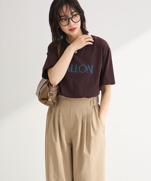 Green Parks(グリーンパークス)の「アソート柄ロゴTシャツ(Tシャツ/カットソー・レディース・B/A/ブラウン/ネイビー・FREE)」の5枚目の写真