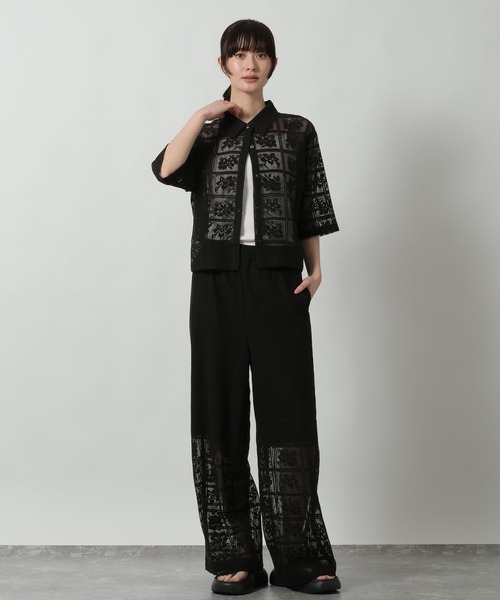 LAKOLE(ラコレ)の「ブロックレースシャツ / 663224(シャツ/ブラウス・レディース・アイボリー/ブラック/ブラウン/ラベンダー・LARGE/MEDIUM)」の5枚目の写真