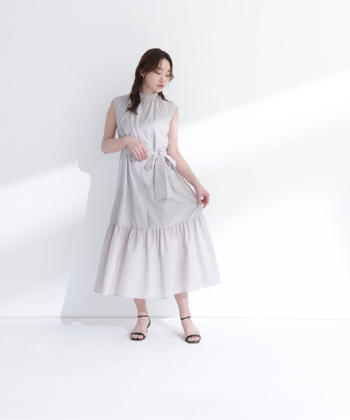 NATURAL BEAUTY BASIC(ナチュラルビューティーベーシック)の「ティアードベルテッドワンピース(ワンピース・レディース・オレンジ系その他/グレイッシュベージュ/ブラック・P/S/MEDIUM)」の12枚目の写真
