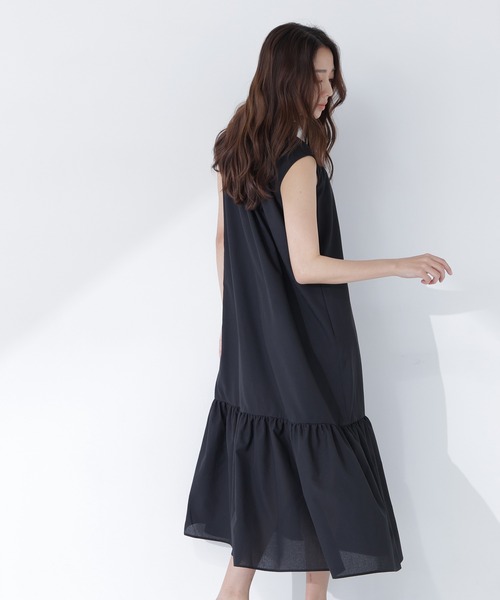NATURAL BEAUTY BASIC(ナチュラルビューティーベーシック)の「ティアードベルテッドワンピース(ワンピース・レディース・オレンジ系その他/グレイッシュベージュ/ブラック・P/S/MEDIUM)」の5枚目の写真