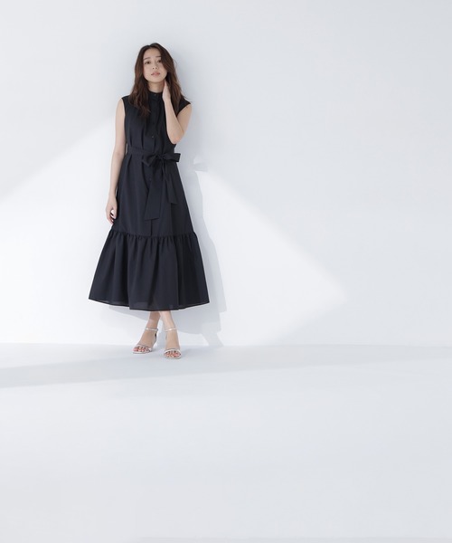 NATURAL BEAUTY BASIC(ナチュラルビューティーベーシック)の「ティアードベルテッドワンピース(ワンピース・レディース・オレンジ系その他/グレイッシュベージュ/ブラック・P/S/MEDIUM)」の8枚目の写真