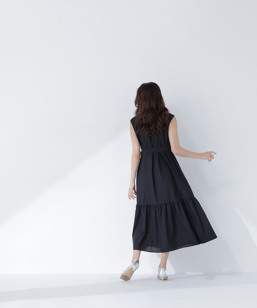 NATURAL BEAUTY BASIC(ナチュラルビューティーベーシック)の「ティアードベルテッドワンピース(ワンピース・レディース・オレンジ系その他/グレイッシュベージュ/ブラック・P/S/MEDIUM)」の10枚目の写真