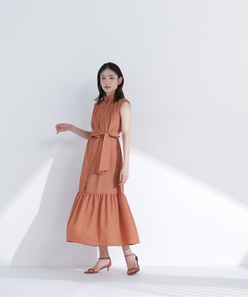 NATURAL BEAUTY BASIC(ナチュラルビューティーベーシック)の「ティアードベルテッドワンピース(ワンピース・レディース・オレンジ系その他/グレイッシュベージュ/ブラック・P/S/MEDIUM)」の20枚目の写真