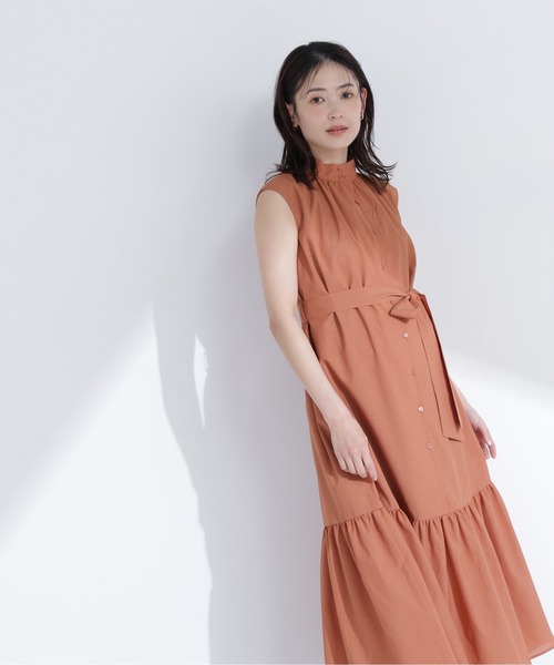 NATURAL BEAUTY BASIC(ナチュラルビューティーベーシック)の「ティアードベルテッドワンピース(ワンピース・レディース・オレンジ系その他/グレイッシュベージュ/ブラック・P/S/MEDIUM)」の21枚目の写真