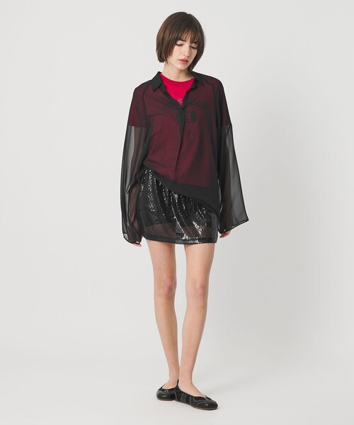 ATTISESSION（アティセッション）の「＜ATTISESSION＞ラグラン ポロカラーシャツ（シャツ/ブラウス・レディース・ブラック/ネイビー・38/36）」の5枚目の写真