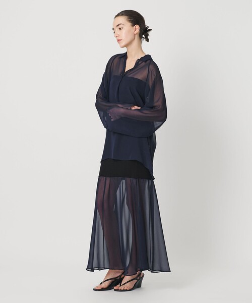 ATTISESSION（アティセッション）の「＜ATTISESSION＞ラグラン ポロカラーシャツ（シャツ/ブラウス・レディース・ブラック/ネイビー・38/36）」の9枚目の写真