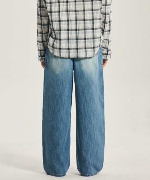 REFLYPERKY（リフライパーキー）の「[リネンライク] HT8401 ウェアエバー ワイドデニム (LOW SURF)（デニムパンツ・メンズ・その他・SMALL/L(32)/M(30)/XL(34)）」の3枚目の写真