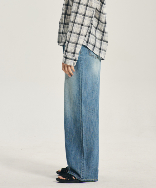 REFLYPERKY（リフライパーキー）の「[リネンライク] HT8401 ウェアエバー ワイドデニム (LOW SURF)（デニムパンツ・メンズ・その他・SMALL/L(32)/M(30)/XL(34)）」の5枚目の写真