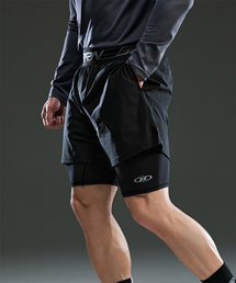 BORN TO WIN（ボーントゥウィン）の「BRN LOGO BAND 2 IN 1 SHORTS [BLACK]（その他パンツ）」