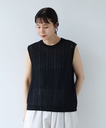 yuni | crochet　cotton lace no-sleeves pullover(Tシャツ/カットソー)