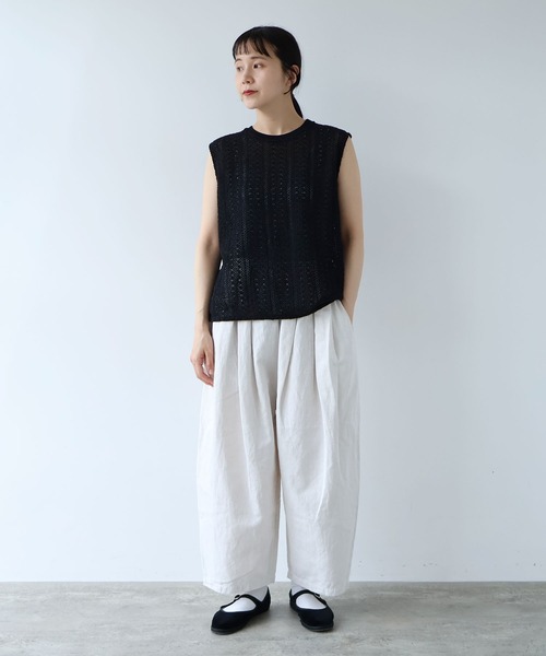 yuni(ユニ )の「crochet cotton lace no-sleeves pullover(Tシャツ/カットソー・レディース・ホワイト/ブラック・FREE)」の19枚目の写真