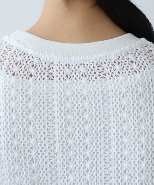 yuni(ユニ )の「crochet cotton lace no-sleeves pullover(Tシャツ/カットソー・レディース・ホワイト/ブラック・FREE)」の16枚目の写真