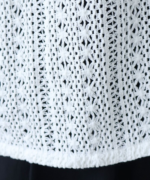 yuni(ユニ )の「crochet cotton lace no-sleeves pullover(Tシャツ/カットソー・レディース・ホワイト/ブラック・FREE)」の17枚目の写真