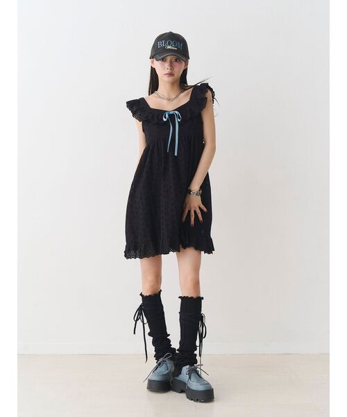 jouetie（ジュエティ）の「コットンレースフレアミニワンピース（ワンピース・レディース・カーキ/ブラック/オフホワイト・MEDIUM）」の14枚目の写真