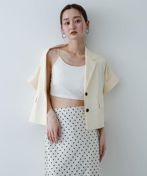 SENSE OF PLACE by URBAN RESEARCH（センスオブプレイスバイアーバンリサーチ）の「『接触冷感』汗ジミ防止カップツキバックオープンキャミソール（キャミソール・レディース・ブラック/オフホワイト/ブラウン・S/ONE）」の4枚目の写真