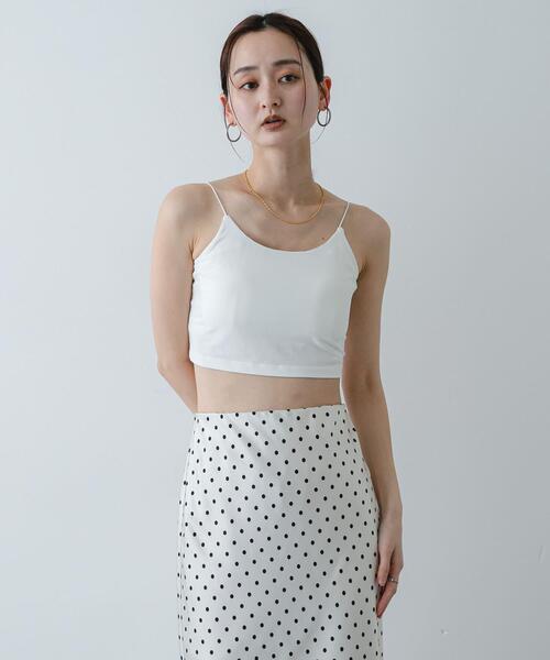 SENSE OF PLACE by URBAN RESEARCH（センスオブプレイスバイアーバンリサーチ）の「『接触冷感』汗ジミ防止カップツキバックオープンキャミソール（キャミソール・レディース・ブラック/オフホワイト/ブラウン・S/ONE）」の7枚目の写真