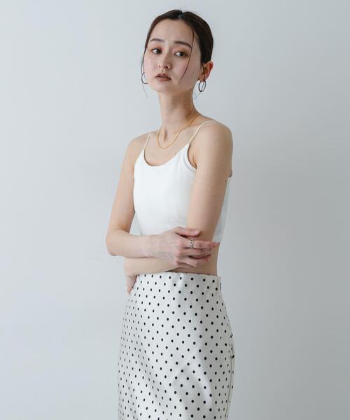 SENSE OF PLACE by URBAN RESEARCH（センスオブプレイスバイアーバンリサーチ）の「『接触冷感』汗ジミ防止カップツキバックオープンキャミソール（キャミソール・レディース・ブラック/オフホワイト/ブラウン・S/ONE）」の8枚目の写真