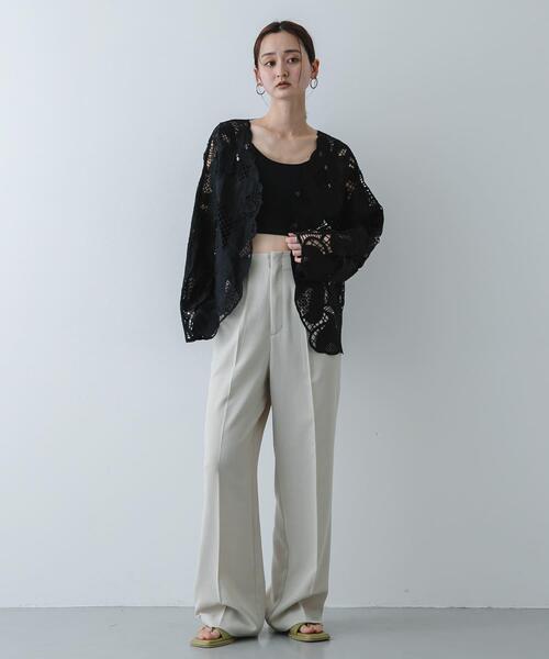 SENSE OF PLACE by URBAN RESEARCH（センスオブプレイスバイアーバンリサーチ）の「『接触冷感』汗ジミ防止カップツキバックオープンキャミソール（キャミソール・レディース・ブラック/オフホワイト/ブラウン・S/ONE）」の13枚目の写真