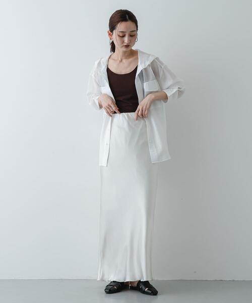 SENSE OF PLACE by URBAN RESEARCH（センスオブプレイスバイアーバンリサーチ）の「『接触冷感』汗ジミ防止カップツキバックオープンキャミソール（キャミソール・レディース・ブラック/オフホワイト/ブラウン・S/ONE）」の19枚目の写真