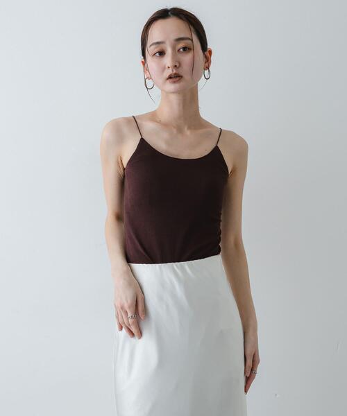 SENSE OF PLACE by URBAN RESEARCH（センスオブプレイスバイアーバンリサーチ）の「『接触冷感』汗ジミ防止カップツキバックオープンキャミソール（キャミソール・レディース・ブラック/オフホワイト/ブラウン・S/ONE）」の20枚目の写真