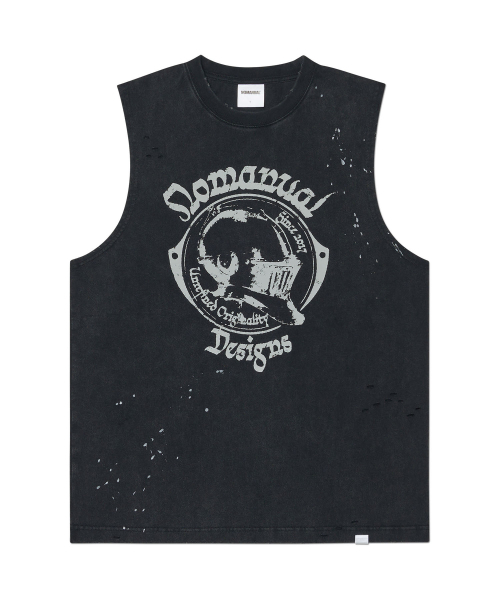 NOMANUAL(NOMANUAL)の「JOUST WASHED SLEEVELESS TEE - WASHED BLACK(Tシャツ/カットソー・レディース・その他・SMALL/MEDIUM/LARGE)」の1枚目の写真