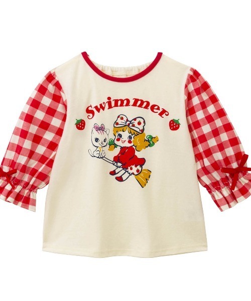 SWIMMER(SWIMMER)の「SWIMMERコラボ キャンディスリーブ長袖Tシャツ(Tシャツ/カットソー・キッズ・イエロー系その他2/ホワイト系その他3/パープル系その他2・80/90/100/110/120)」の2枚目の写真