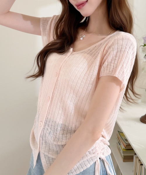 Ada.(エイダ)の「サイドドロスト Uネック シアー プルオーバー(Tシャツ/カットソー・レディース・ピンク/イエロー/アイボリー・FREE)」の14枚目の写真