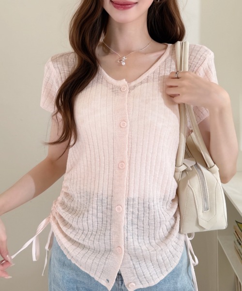Ada.(エイダ)の「サイドドロスト Uネック シアー プルオーバー(Tシャツ/カットソー・レディース・ピンク/イエロー/アイボリー・FREE)」の10枚目の写真