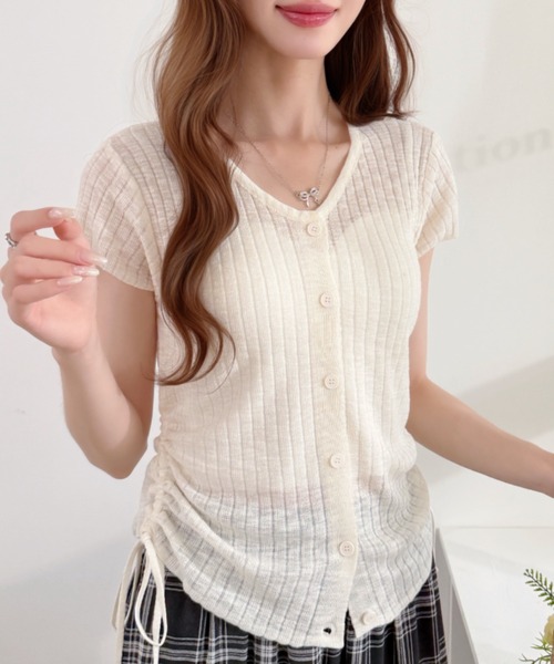 Ada.(エイダ)の「サイドドロスト Uネック シアー プルオーバー(Tシャツ/カットソー・レディース・ピンク/イエロー/アイボリー・FREE)」の20枚目の写真