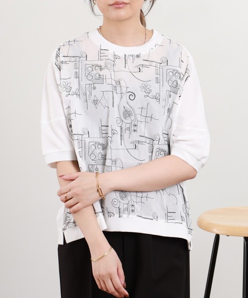 BRODIAEA(ブローディア)の「BRODIAEA 刺繍半袖カットソー(Tシャツ/カットソー・レディース・オフホワイト/シルバーグレー・40)」の19枚目の写真