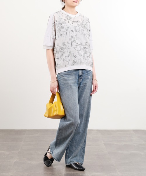 BRODIAEA(ブローディア)の「BRODIAEA 刺繍半袖カットソー(Tシャツ/カットソー・レディース・オフホワイト/シルバーグレー・40)」の9枚目の写真
