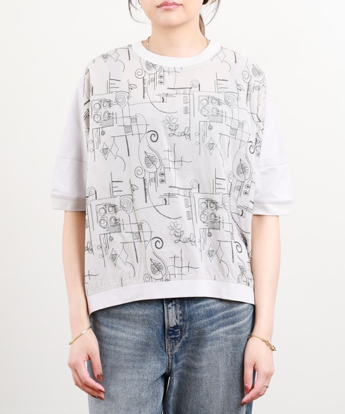 BRODIAEA(ブローディア)の「BRODIAEA 刺繍半袖カットソー(Tシャツ/カットソー・レディース・オフホワイト/シルバーグレー・40)」の10枚目の写真