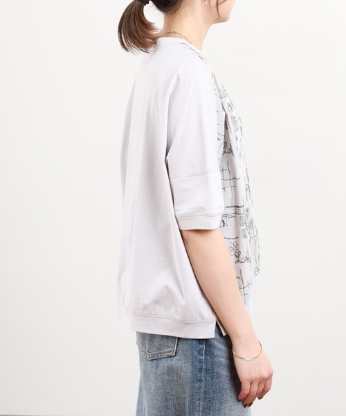 BRODIAEA(ブローディア)の「BRODIAEA 刺繍半袖カットソー(Tシャツ/カットソー・レディース・オフホワイト/シルバーグレー・40)」の11枚目の写真