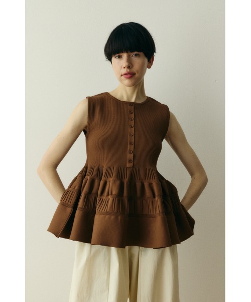 HeRIN.CYE(ヘリンドットサイ)の「Peplum knit tops / ペプラムニットトップス(ニット/セーター・レディース・ブラウン/グリーン/ブラック・FREE)」の11枚目の写真