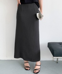 【S～Lサイズ展開】バックスリットIラインロングスカート