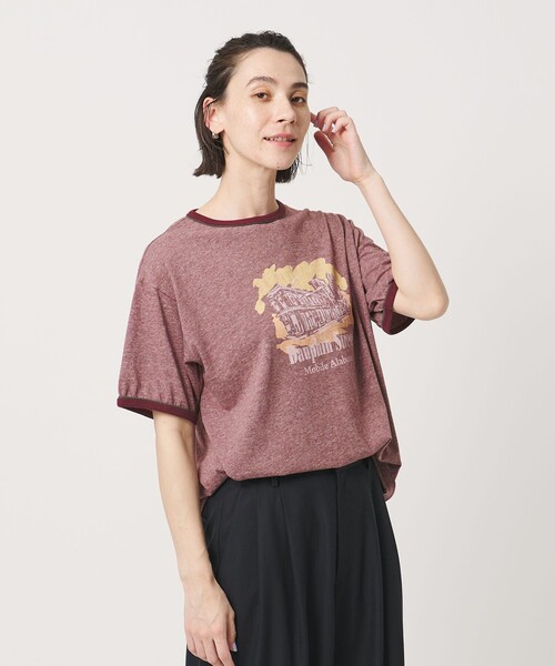 Russell Athletic(ラッセルアスレティック)の「【別注】<RUSSELL ATHLETIC>リンガー Tシャツ(Tシャツ/カットソー・レディース・ワインレッド/ライトグレー/ベージュ・FREE)」の5枚目の写真