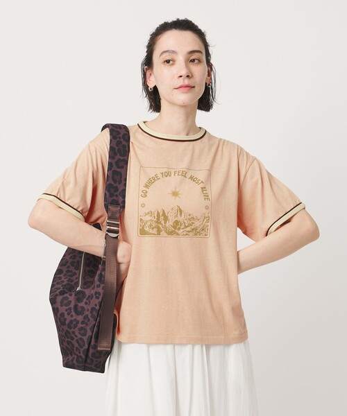 Russell Athletic(ラッセルアスレティック)の「【別注】<RUSSELL ATHLETIC>リンガー Tシャツ(Tシャツ/カットソー・レディース・ワインレッド/ライトグレー/ベージュ・FREE)」の7枚目の写真