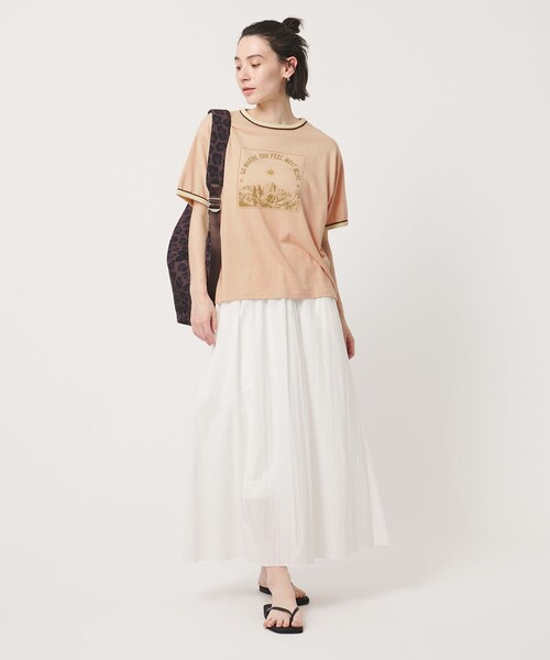 Russell Athletic(ラッセルアスレティック)の「【別注】<RUSSELL ATHLETIC>リンガー Tシャツ(Tシャツ/カットソー・レディース・ワインレッド/ライトグレー/ベージュ・FREE)」の9枚目の写真