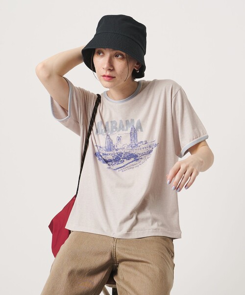 Russell Athletic(ラッセルアスレティック)の「【別注】<RUSSELL ATHLETIC>リンガー Tシャツ(Tシャツ/カットソー・レディース・ワインレッド/ライトグレー/ベージュ・FREE)」の10枚目の写真