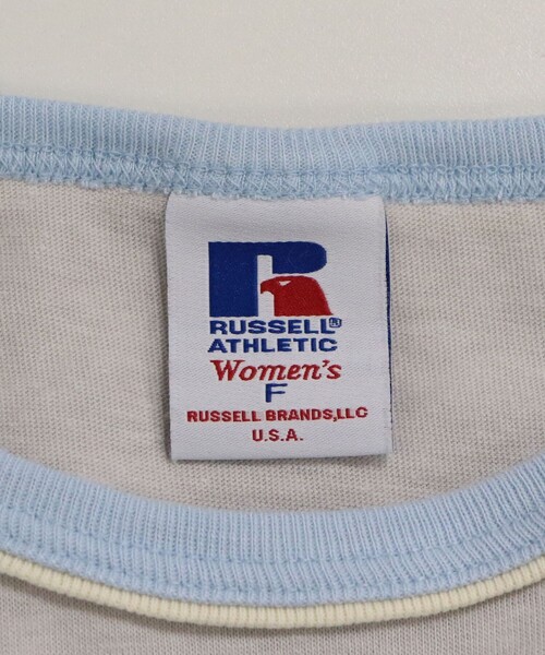 Russell Athletic(ラッセルアスレティック)の「【別注】<RUSSELL ATHLETIC>リンガー Tシャツ(Tシャツ/カットソー・レディース・ワインレッド/ライトグレー/ベージュ・FREE)」の22枚目の写真